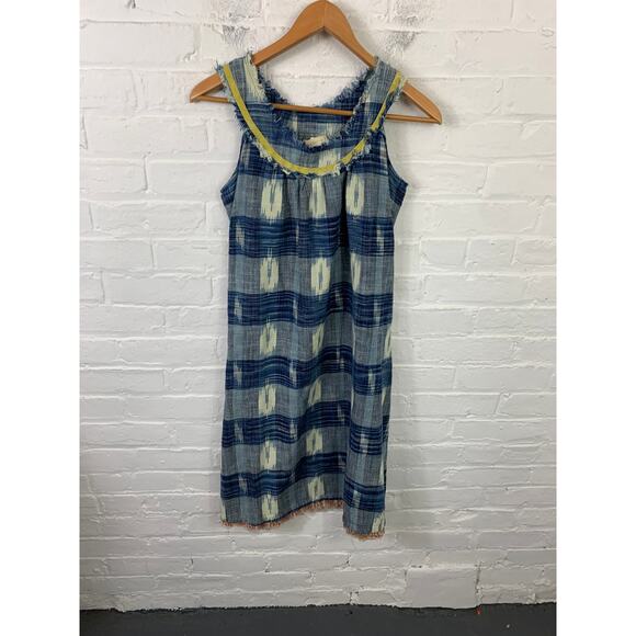 The Territory Ahead Women's Plaid V-Neck Wild West Summer Dress Blue Size M - Picture 1 of 4